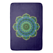 Mandala Lotus green blue + je rug. en ideeën Badmat (Voorkant Verticaal)