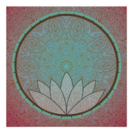 Mandala Lotus Meditation Circle Poster