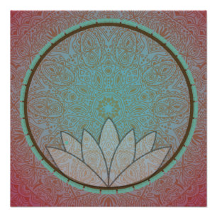 Mandala Lotus Meditation Circle Poster