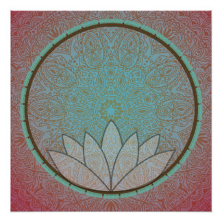 Mandala Lotus Meditation Circle Poster