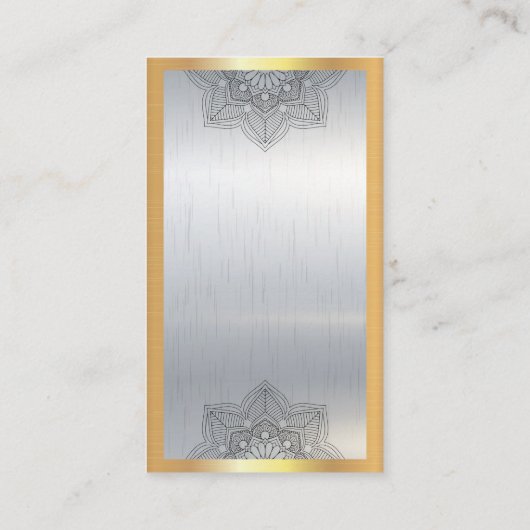 Mandala Lotus | Metallic Achtergrond Visitekaartje (Achterkant)