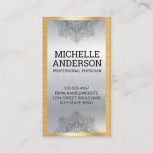 Mandala Lotus Metallic Achtergrond Visitekaartje
