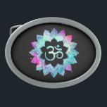 *~* Mandala Lotus OM AUM Symbool Waterverf Gesp<br><div class="desc">* Een OM AUM Symbool Lotus Waterverf Mandala op een zwarte achtergrond ovale vorm riem gesp.* Opmerking: U kunt de tekst aanpassen. New age Hier voor jou is een opvallend mooi metafysisch spiritueel geneigd in het oog springend ontwerp dat waarschijnlijk meditatie en kalme contemplatie zal inspireren. Het kan een perfect...</div>