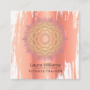 Mandala  Lotus Roos Gold Yoga Instructor Vierkante Visitekaartje