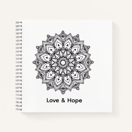 Mandala Love & Hope Deluxe Spiral Notebook Notitieboek (Voorkant)