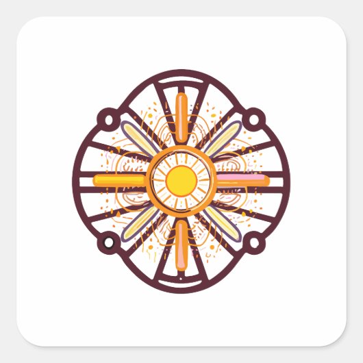 mandala Lumber flagmandala Lumber Pen Vierkante Sticker (Voorkant)