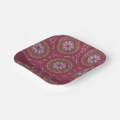 Mandala Magenta Papieren Bordje (Gebogen)