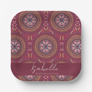 Mandala Magenta Papieren Bordje