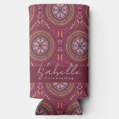 Mandala Magenta Seltzer Koelbox Blikjeskoeler (Achterkant)