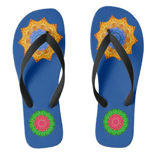 Mandala Magic Chakra Verbetering Blauw Zee Teenslippers