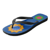 Mandala Magic Chakra Verbetering Blauw Zee Teenslippers (Schuin)