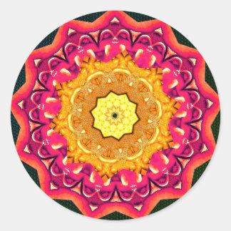 Mandala Magic Pomegranate Gold Ronde Sticker
