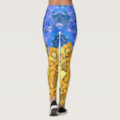Mandala Magisch Blauw & Goud Leggings (Achterkant)