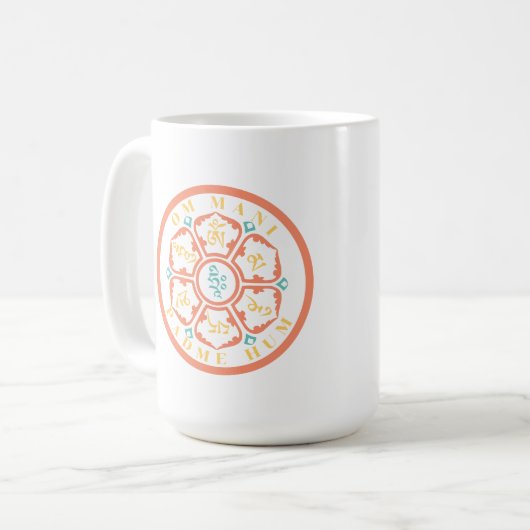 Mandala Mantra 2-tone koffie Mok (Voorkant links)