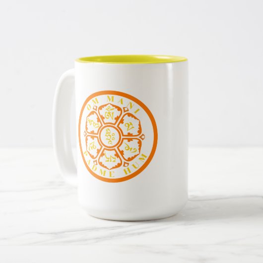 Mandala Mantra Tweekleurige Koffiemok (Voorkant links)