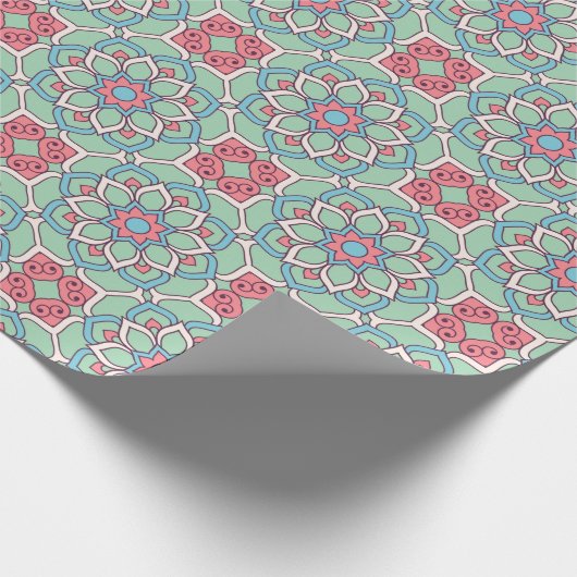 Mandala/Marokkaans Tile Pattern Cadeaupapier (Hoek)