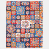 Mandala/Marokkaans Tile Pattern Fleece Deken (Voorkant)