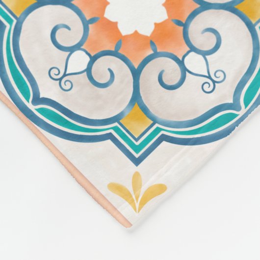 Mandala/Marokkaans Tile Pattern Fleece Deken (Hoek)