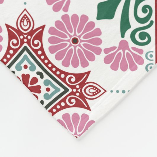 Mandala/Marokkaans Tile Pattern Fleece Deken (Hoek)