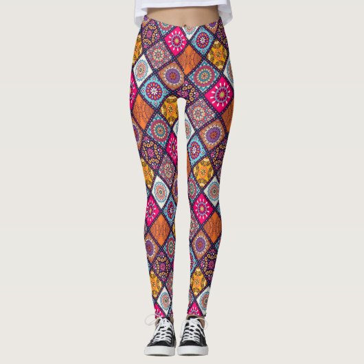 Mandala/Marokkaans Tile Pattern Leggings (Voorkant)