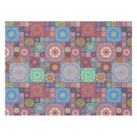 Mandala/Marokkaans Tile Pattern Tafelkleed (Voorkant (Horizontaal))