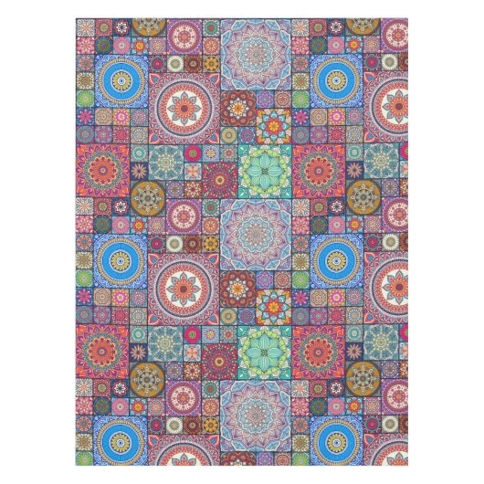 Mandala/Marokkaans Tile Pattern Tafelkleed (Voorkant)