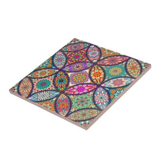 Mandala/Marokkaans Tile Pattern  Tegeltje (Zijkant)