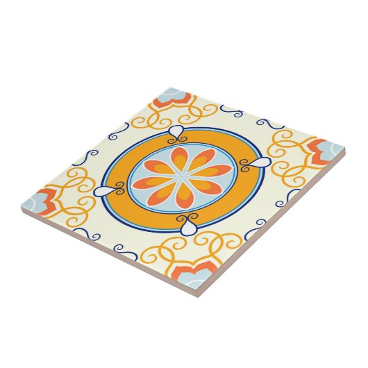 Mandala/Marokkaans Tile Pattern Tegeltje (Zijkant)