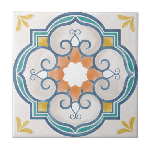 Mandala/Marokkaans Tile Pattern Tegeltje (Voorkant)