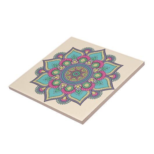 Mandala/Marokkaans Tile Pattern  Tegeltje (Zijkant)