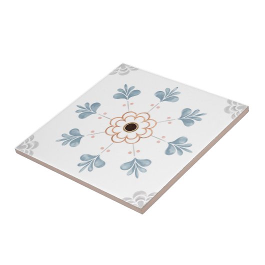 Mandala/Marokkaans Tile Pattern  Tegeltje (Zijkant)