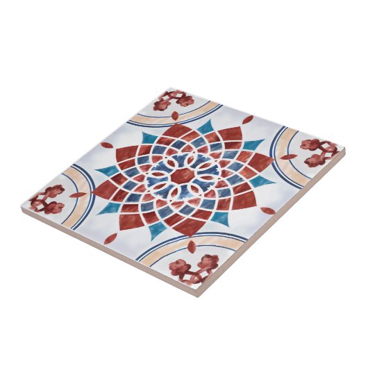 Mandala/Marokkaans Tile Pattern Tegeltje (Zijkant)