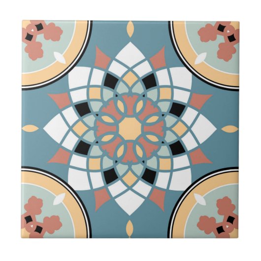 Mandala/Marokkaans Tile Pattern Tegeltje (Voorkant)
