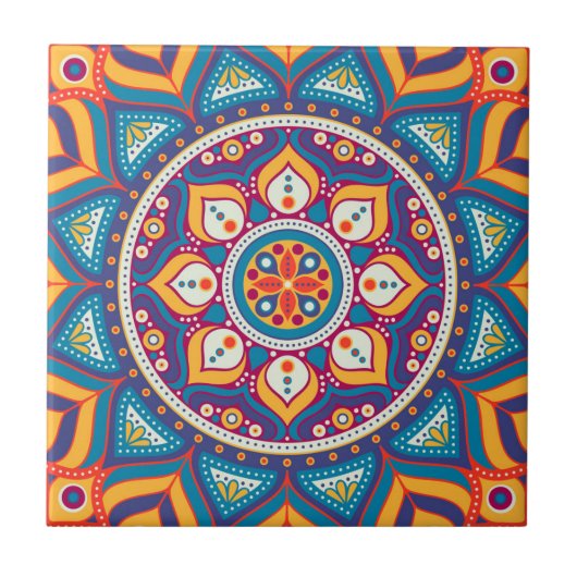 Mandala/Marokkaans Tile Pattern Tegeltje (Voorkant)