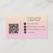 Mandala Massage Therapeut QR Code Pastel Gradiënt Visitekaartje (Achterkant)