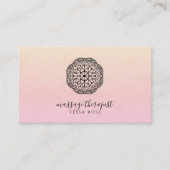 Mandala Massage Therapeut QR Code Pastel Gradiënt Visitekaartje (Voorkant)