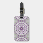Mandala Medaillon in Paars en Groen Bagagelabel (Voorkant verticaal)