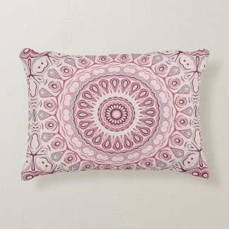 Mandala Medaillon in Stof Roze Roze en Mauve Decoratief Kussen