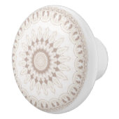 Mandala Medallion in zacht beige en wit Keramische Knop (Rechts)