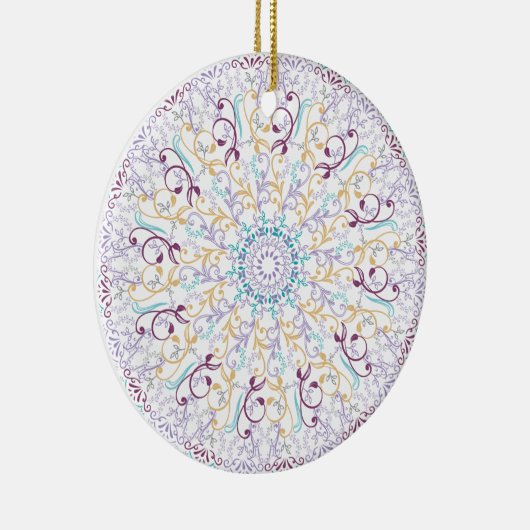 Mandala meditatie floral keramisch ornament (Rechts)