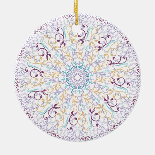 Mandala meditatie floral keramisch ornament (Achterkant)