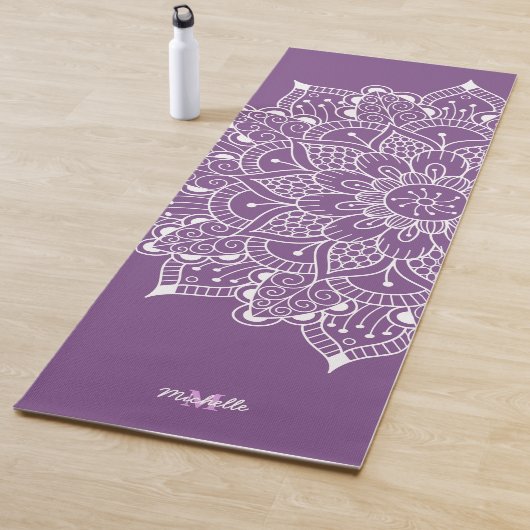 Mandala Meditatie Gepersonaliseerde Paarse Yogamat (In situ)