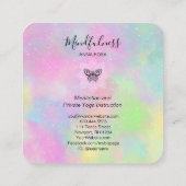 ** Mandala Meditatie Mindfulness Yoga Vlinder Vierkante Visitekaartje (Achterkant)