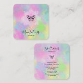 ** Mandala Meditatie Mindfulness Yoga Vlinder Vierkante Visitekaartje (Voorkant / Achterkant)