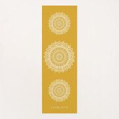 Mandala Meditation Golden Yellow Custom Name  Yogamat (Voorkant)