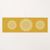 Mandala Meditation Golden Yellow Custom Name  Yogamat (Voorkant (horizontaal))