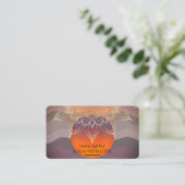 Mandala Meditation Yoga Lotus Boho Vintage Visitekaartje (Staand voorkant)