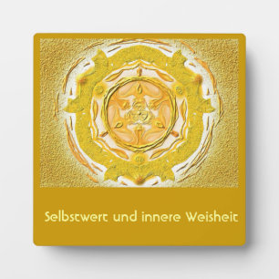 Mandala-Meditationsplatte, klein I-M Gold Fotoplaat