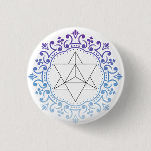 Mandala Merkaba Yoga Spirituele Meditation Ronde Button 3,2 Cm