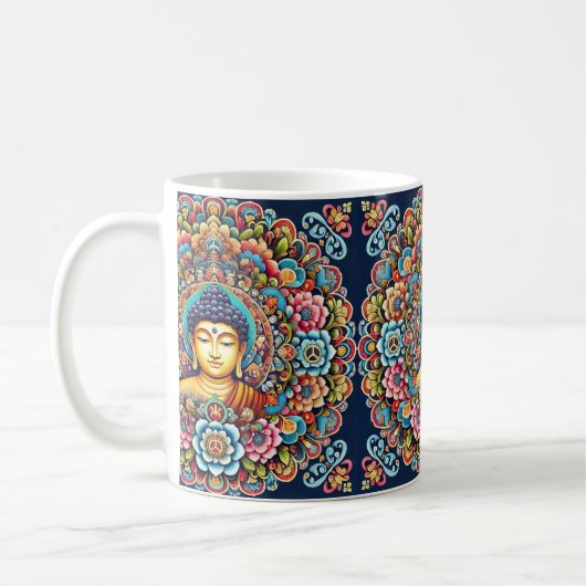 Mandala met boeddha koffiemok (Links)